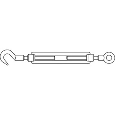 Turnbuckle screw with eye and hook Stainless steel 316